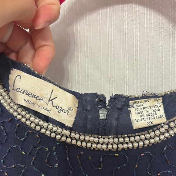 Vintage Laurence Kazar Fully Beaded Silk Dress - Picture 2 of 5